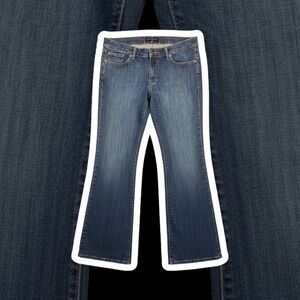 Banana Republic Womens Size 12 Wide Leg Bootcut Jeans Medium Wash Blue Denim